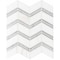 Msi Bianco Dolomite Chevron SAMPLE Polished Marble Mesh-Mounted Mosaic Tile ZOR-MD-0161-SAM - alternate 1